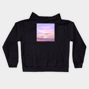 Cloudy pink sunset sky Kids Hoodie